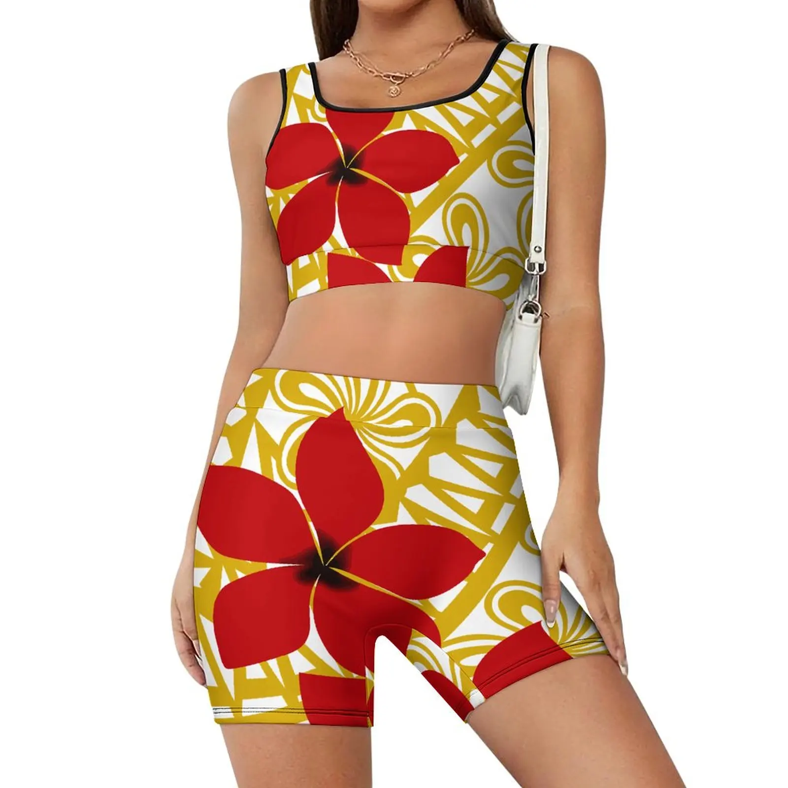 

New Color Gym Clothes, Polynesian Sexy New Custom Two-Piece Yoga Set, Pilates Fitness Breathable Women'S Fitness Pants Set