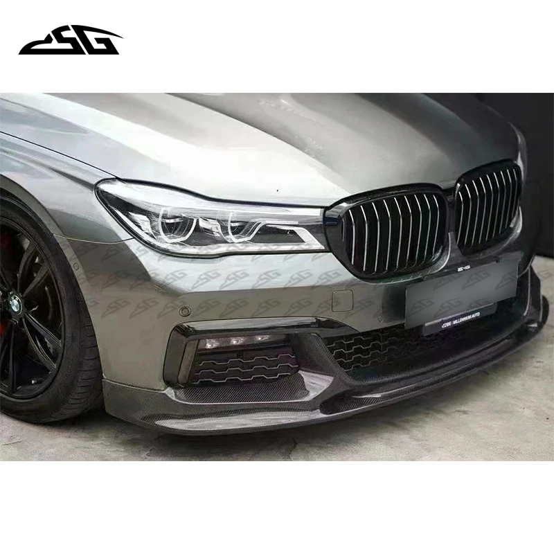 Car Front Bumper Lip Chin Spoiler Splitter For BMW 7 Series G11 G12 2016-2019 Carbon Fiber Front Lip Diffuser Body Kit