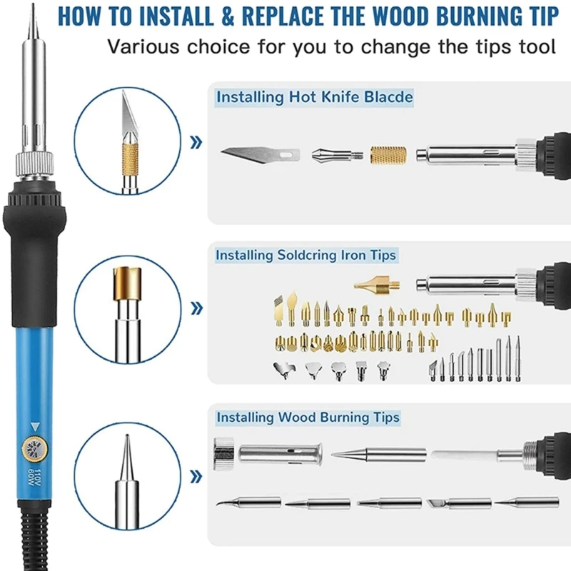 Set completo teste per saldatore da 28 pezzi per intaglio e artigianato