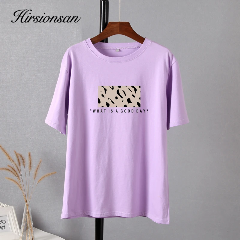 Hirsionsan Leopard Printed T Shirt Women 100% Cotton Oversized Gothic Graphic Female Soft Tops Harajuku Loose Cusual Tees Ladies