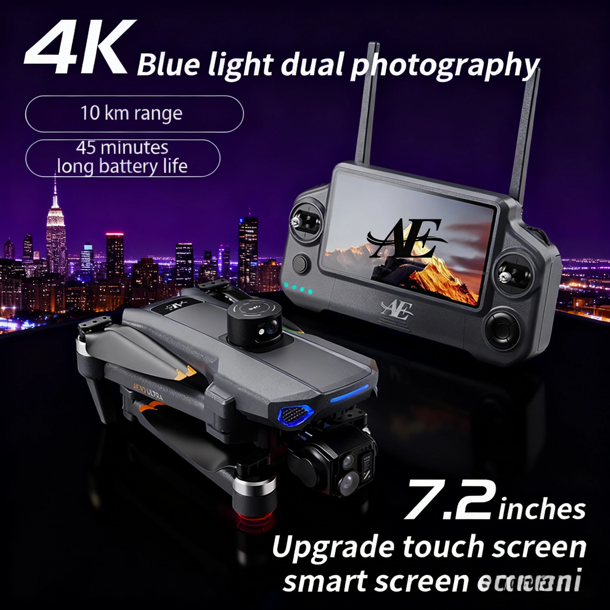 AE Edward AE30 GPS 64G Drone 8K Camera High-Definition Large Screen Three-Axis Gimbal Laser Obstacle Avoidance Airdrop Aircraft