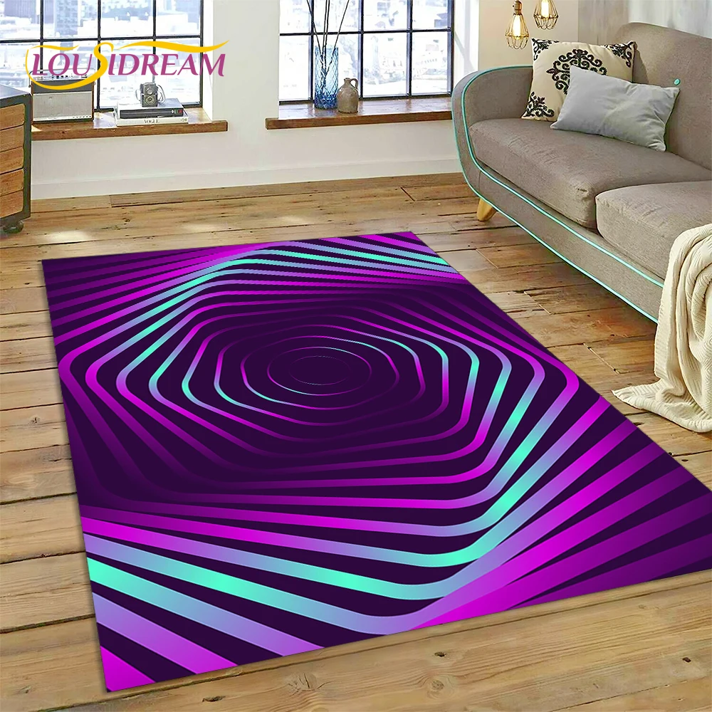 3D Vortex Visual Illusions Rug Carpet for Living Room Bedroom Home Decor,Floor Mat Non-slip Decoration for Sofa Kitchen Doormat