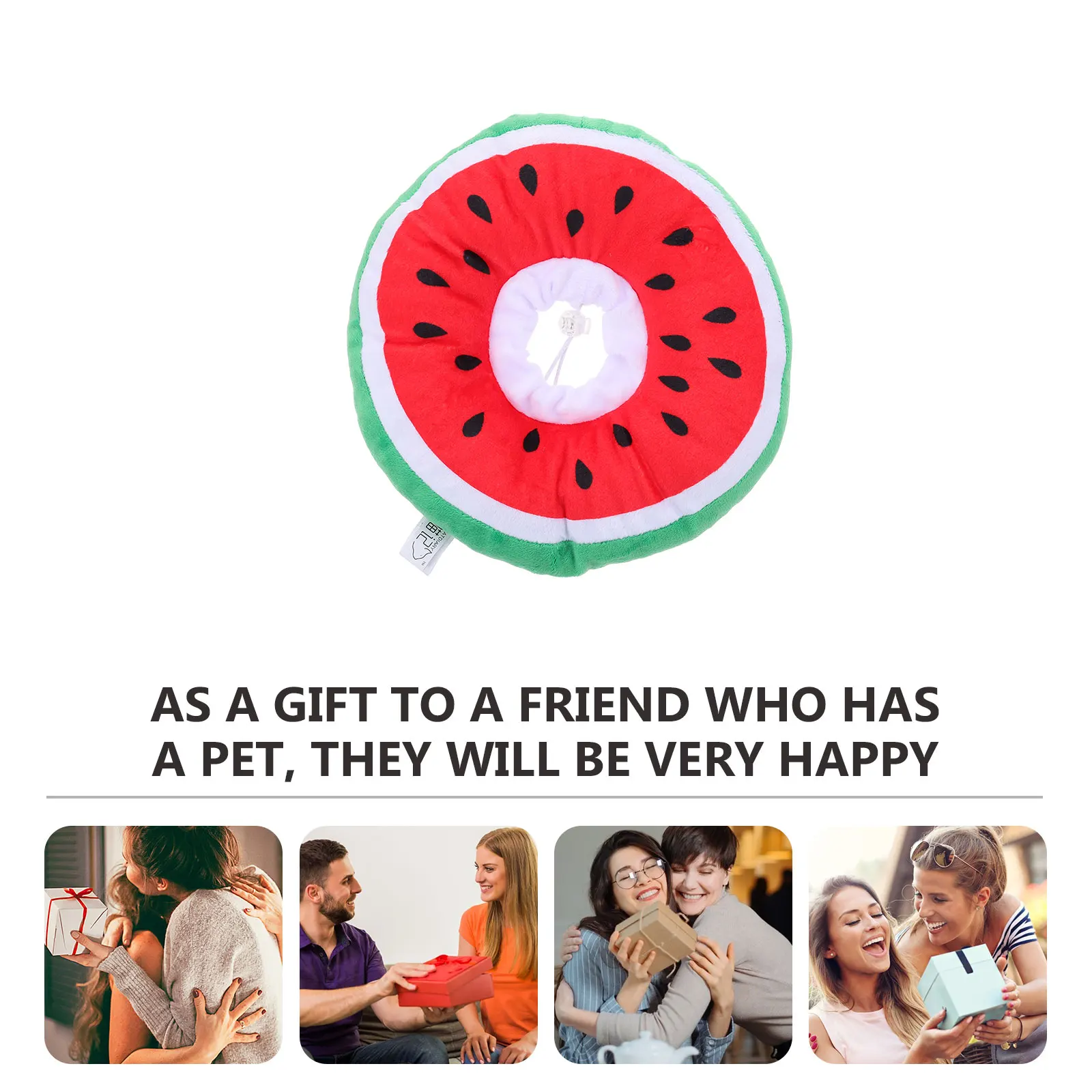 

Cat Recovery Collar Supple Comfortable Polyester Cartoon Watermelon Design Anti-Licking Protective Cone Collar Pet Kitten Supply