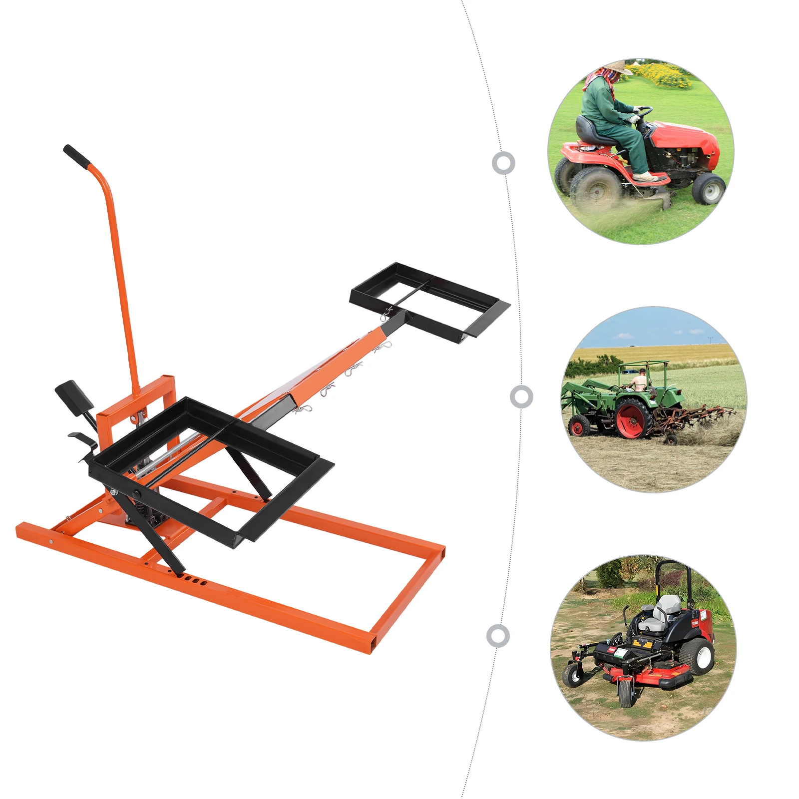 

Hydraulic Cylinder Lift Jack, 500 lbs Lawn Mower Lift 45x48.5x42 Inch Orange with Safety Lock, No Wheels