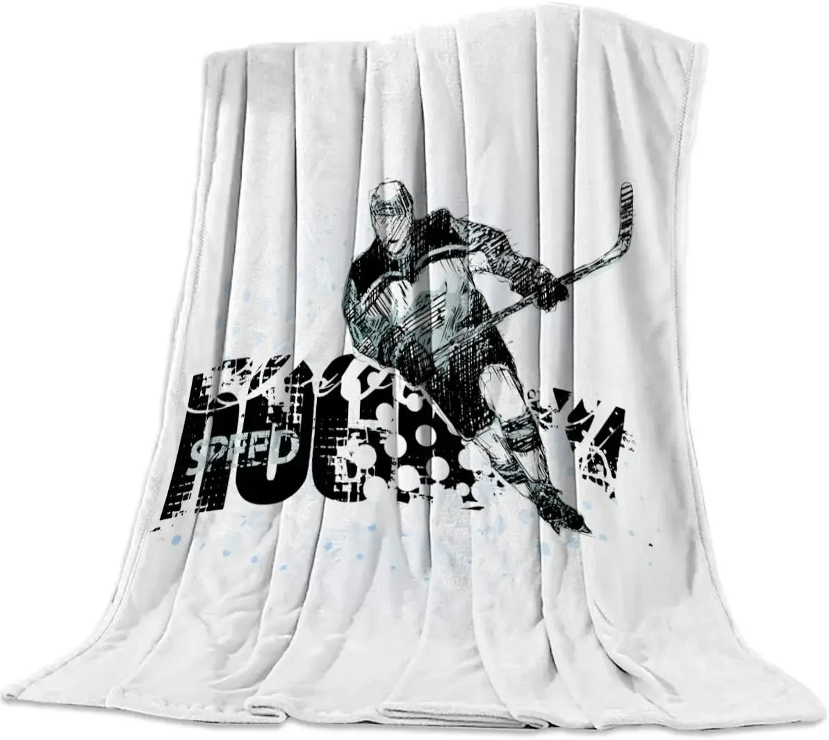 

Фланелевое одеяло для хоккея с шайбой, зимнее спортивное одеяло с узором для кровати, дивана, дивана, теплый легкий супер мягкий размер King Queen Size