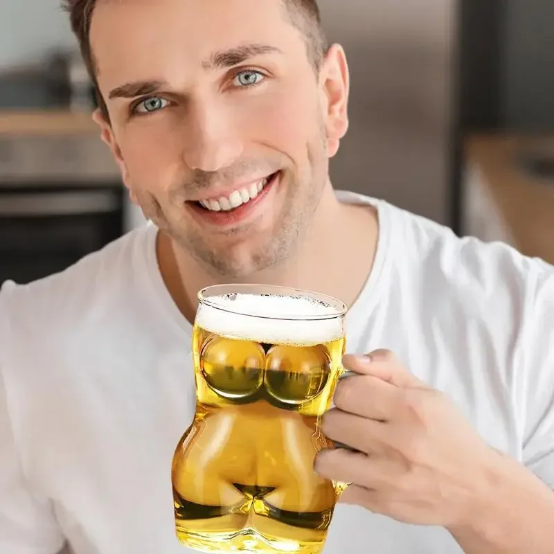 

Glass Beer Mug creative Women Body Shaped Beer Glasses Water Cup Sexy Beer Mug Cocktail Glass Pub Drinking Cup