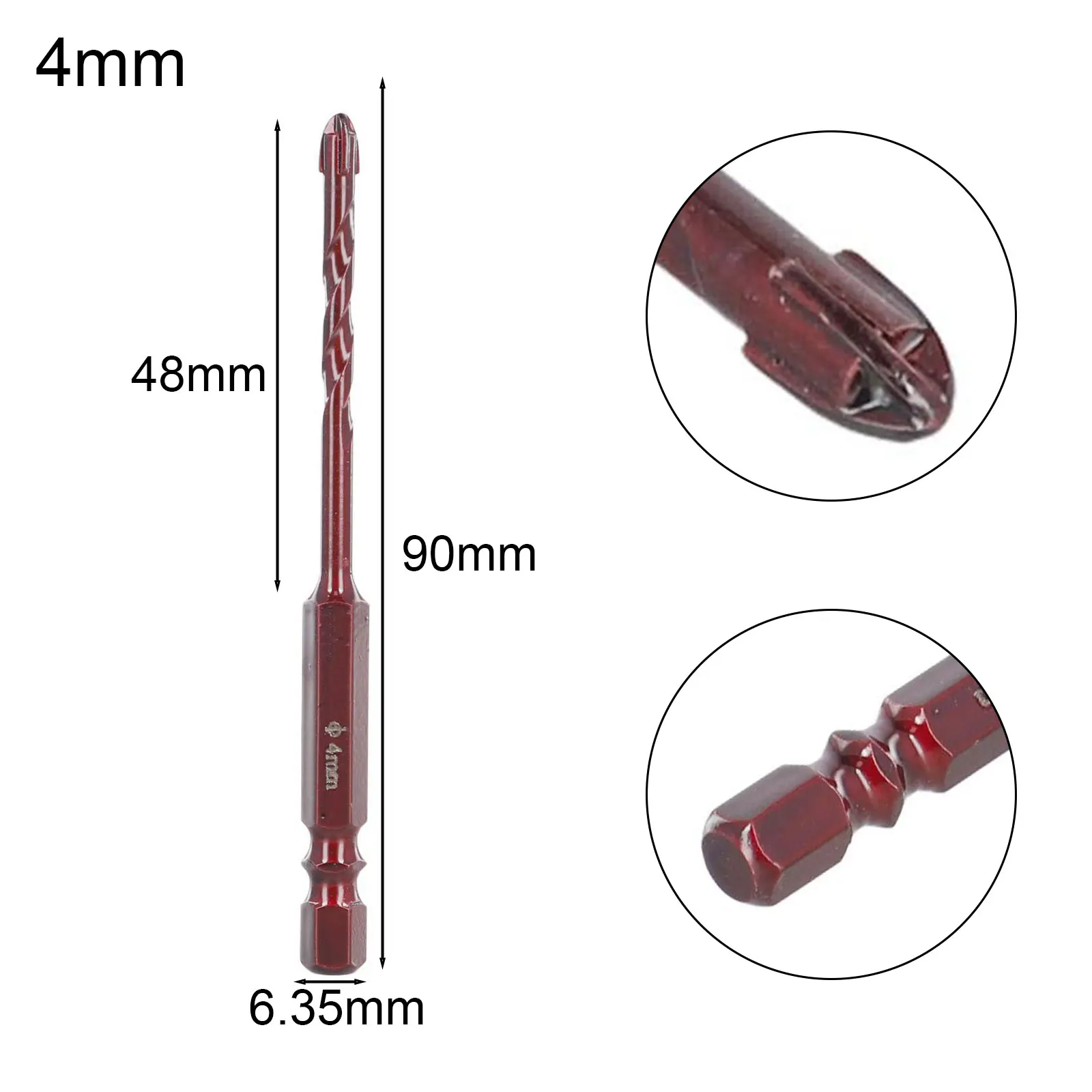 Cross Hex Broca Set, Brocas manuais, Concreto de perfuração, Porcelana, Azulejo, Vidro, Ferramentas de metal, 3mm, 4mm, 5mm, 6mm, 8mm, 10mm, 12 milímetros, 1PC