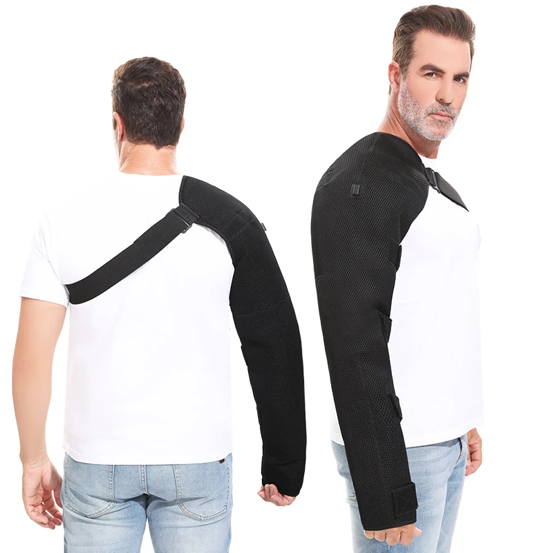 Air Layer Heating Long Arm Protector Arm Vibration Massager Relieves Frozen Shoulder Elbow Pain Arm Thermal Care  Recovery Brace view 3