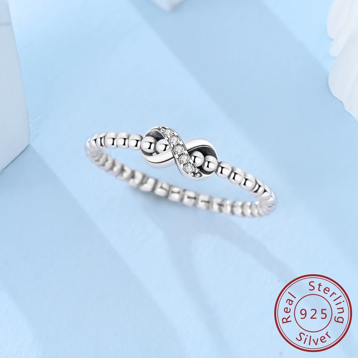 خاتم أصلي من الفضة الإسترليني عيار 925 للنساء، إعداد تمهيد، خاتم إصبع عصري، مجوهرات راقية