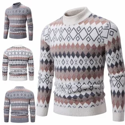 Autumn and Winter New Men's Warm Knitted Sweater Fashion Trend Slimming Sweaters Couple Christmas Sweater Pullovers