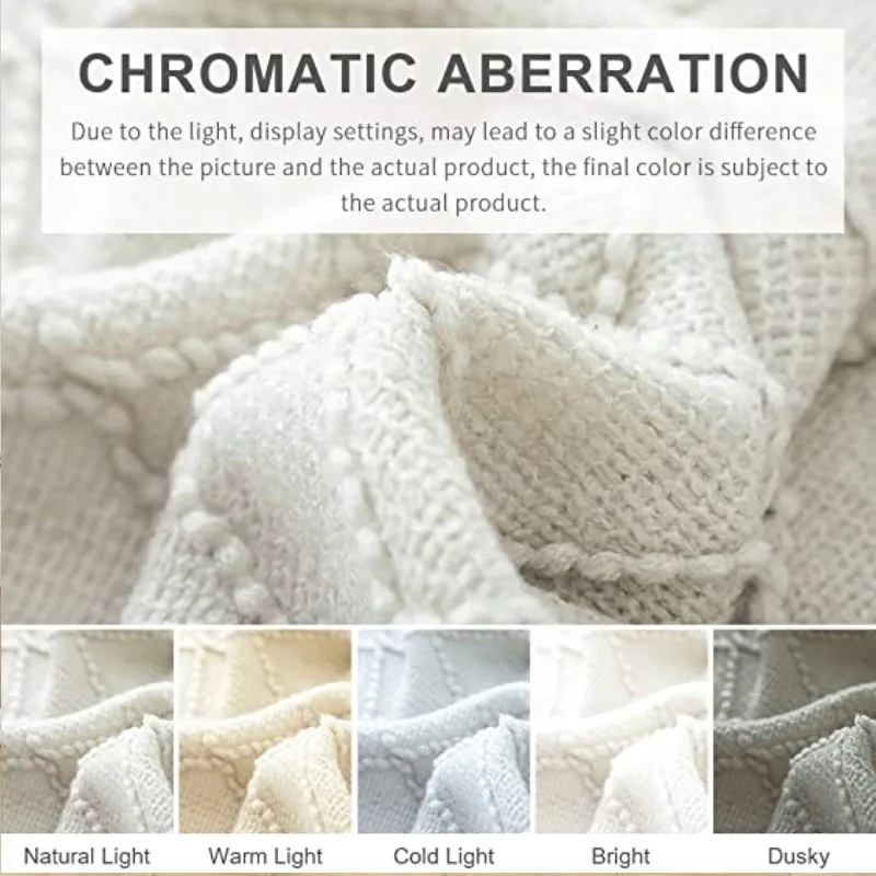 Inya Chunky Knit Blanket Beige Soft Tassel Plaid Weight Blanket For Bed Home Decorative Sofa Throws Industrial Style Tapestry