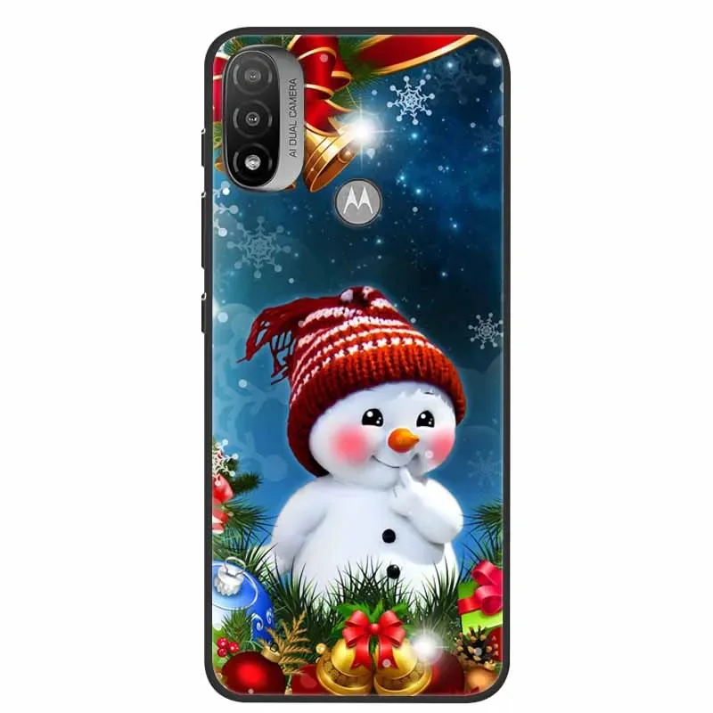 For Moto E20 Case Christmas Soft Silicone Shockproof Cover For Motorola Moto E30 E40 E32 E32s E22 E22i Phone Cases E 20 22 32