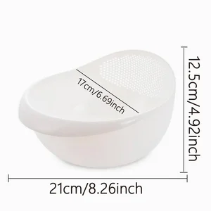 1 قطعة مصفاة وعاء الأرز سلة التصريف وعاء الفاكهة غسل سلة التصريف مع مقبض سلة غسيل منظم المطبخ المنزلي أفضل 10 آلات تقشير الأرز مبيعا - رقم 6