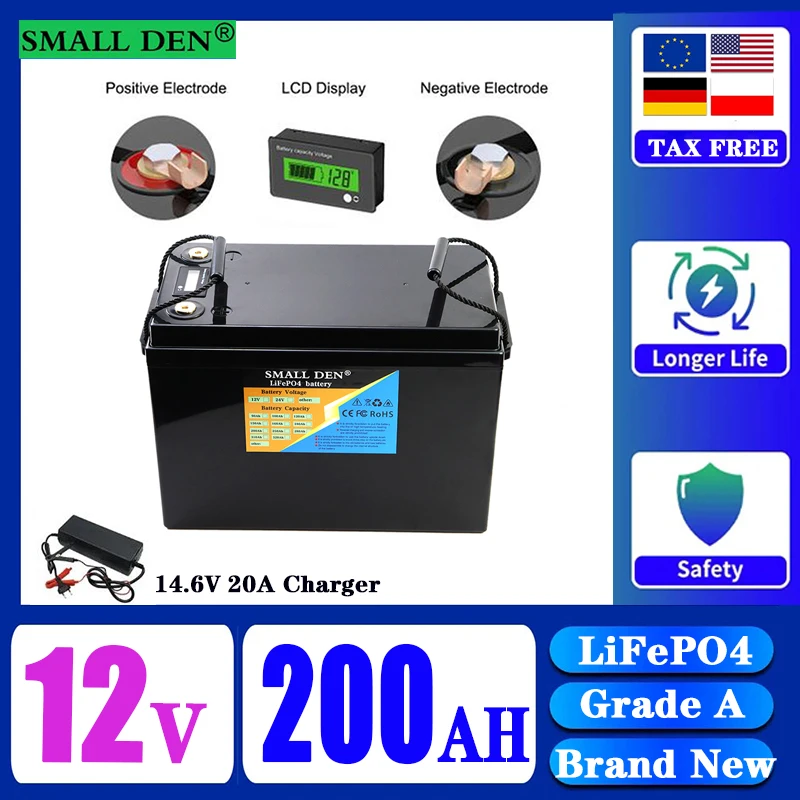 New 24V 100Ah LiFePO4 battery pack with built-in independent BMS lithium iron phosphate suitable for RV camping solar system