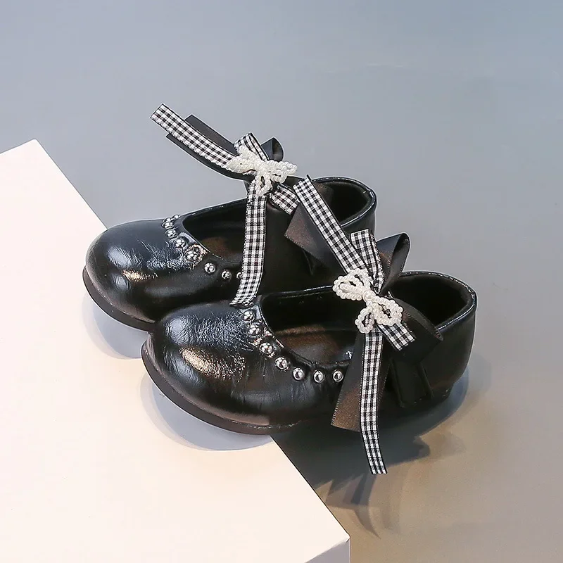 

2025 Children Leather Shoes for Girls Autumn New Fashion Korean Style Soft Bottom Anti-slippery Versatile Princess Dress Shoes
