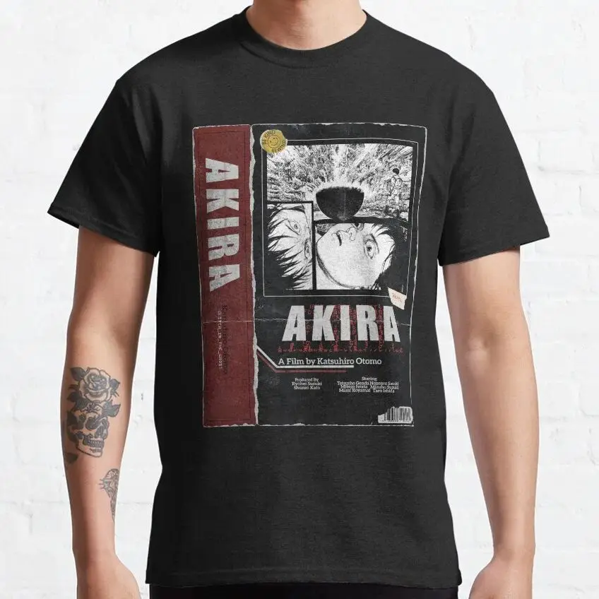 

0503 Otomo Akira VHS Anime T Shirt Cyberpunk Manga City explosion Graphic clothes cyber mecha Neo-Tokyo Streetwear All size tops