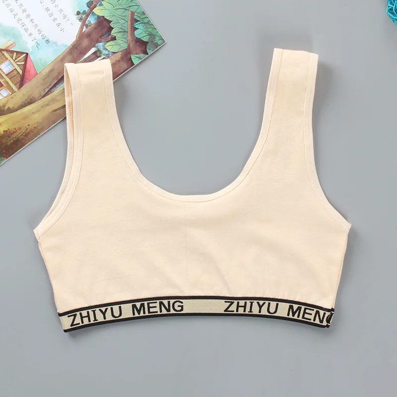 Kids Cotton Sports Training Bra Children Underwear Girls Crop Top 8-14 Years