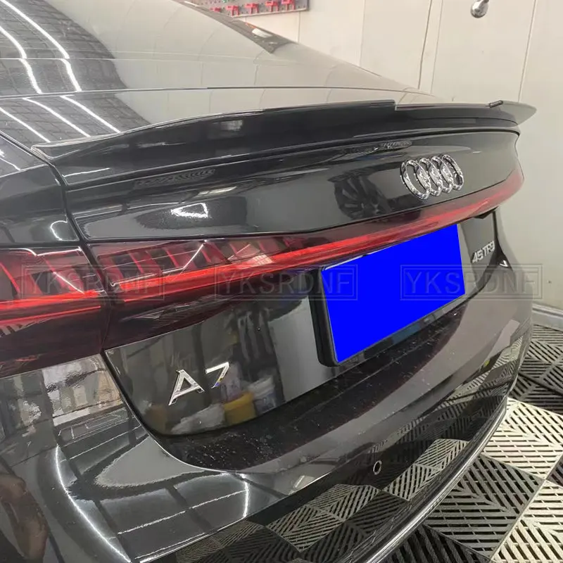 YKSRDNF High quality ABS Carbon Fiber CAR REAR WING TRUNK LIP SPOILER FOR AUDI A7 S7 RS7 C8 2019 2020 2021 2022+