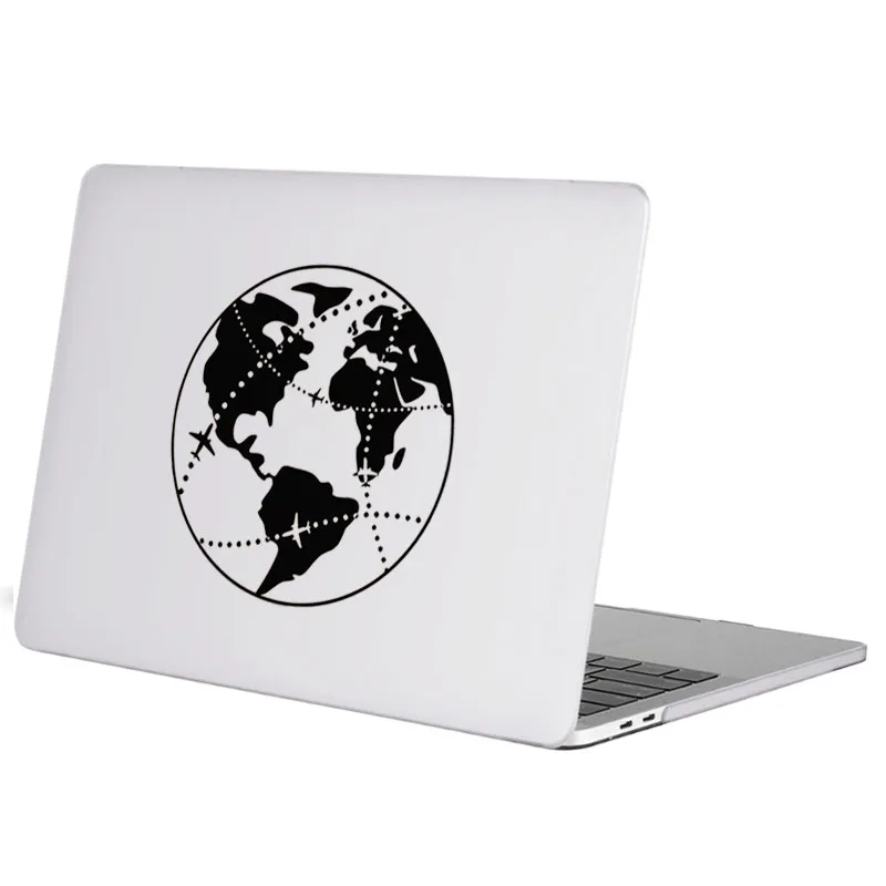 Earth World Map Plane Line Vinyl Decal Laptop Sticker for Macbook Air 13 Pro 14 16 Retina 12 15 Inch Mac Skin Notebook Car Decor