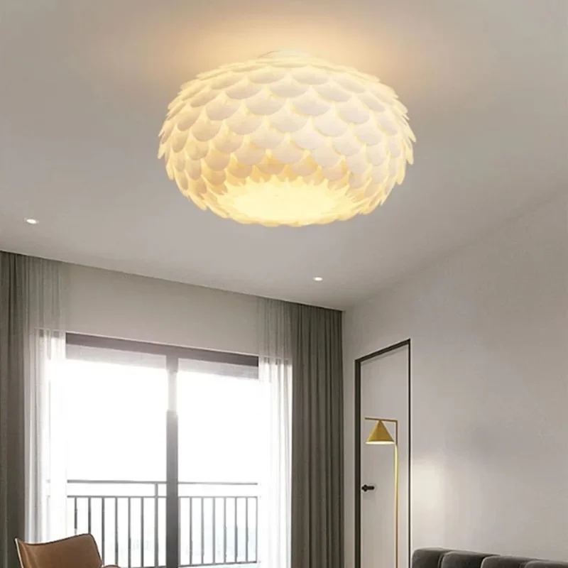 LED Pendant Lamp Creative Fish Scales 3-colour light change Chandelier Lamps Modern Fashion Decor For Bedroom Living Room Led