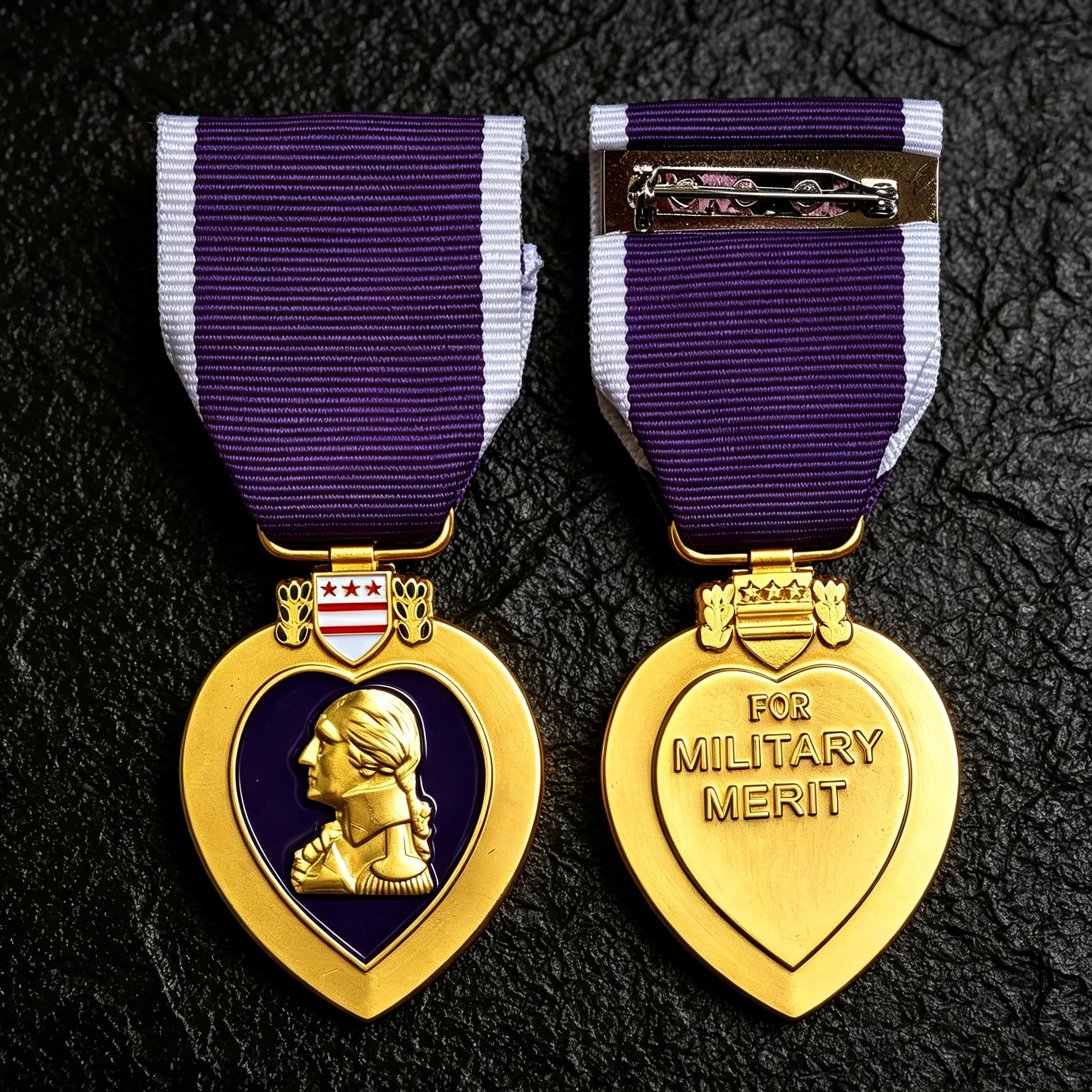 Purple Heart Military Medal Replica Vintage Metal Badge US Army Honor Souvenir Collectible Ornament For Gift Decoration view 6