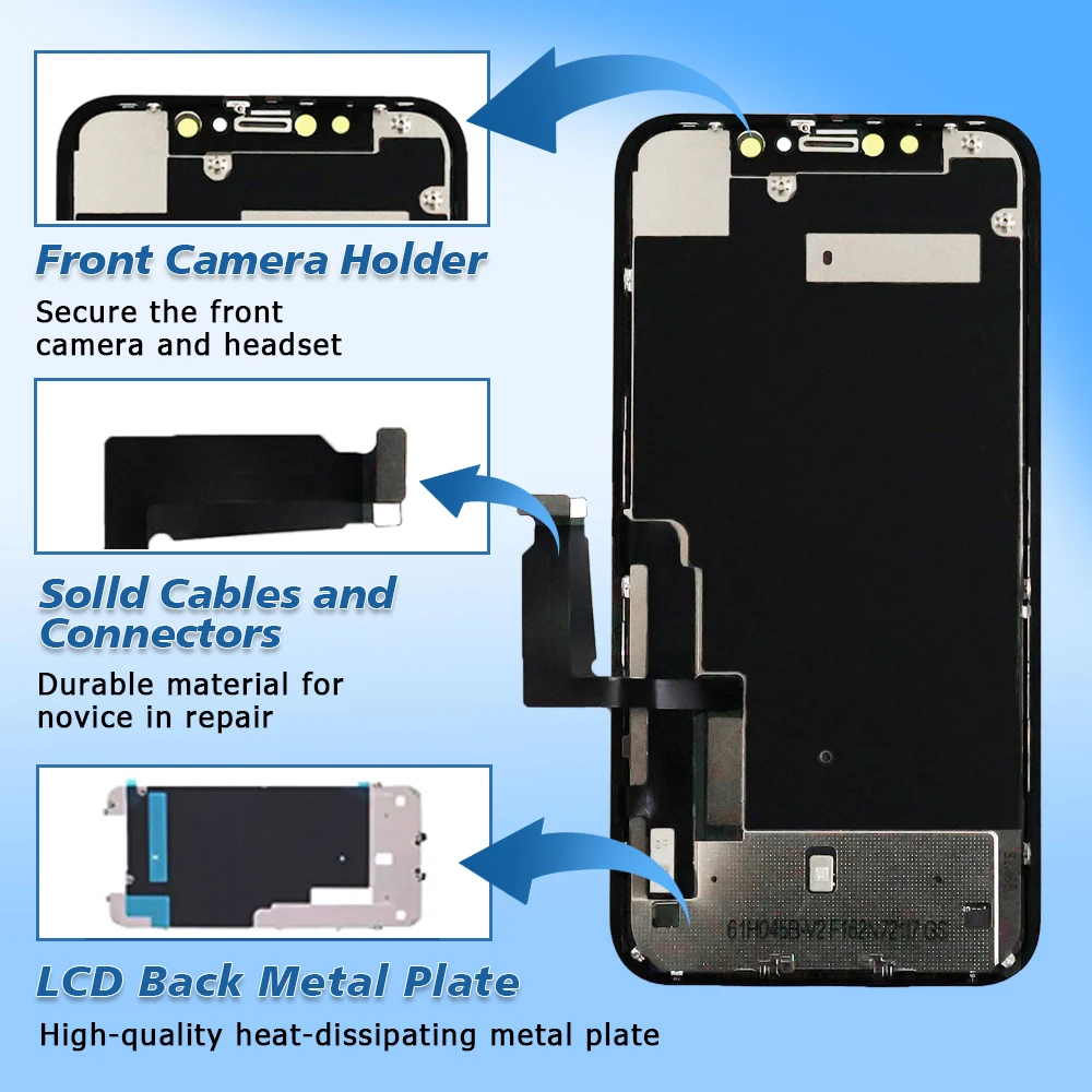 Nowy wyświetlacz OLED LCD do iPhone X XR XS 11 12 13 Pro Max 14 Plus Ekran dotykowy Digitizer Zespół zamienny LCD Brak martwych pikseli