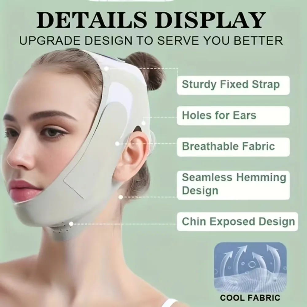 أداة رفع كفاف الوجه للذقن المزدوجة، حزام وجه أرجواني مرن قابل للتنفس، أشرطة قابلة للتعديل، أداة العناية بتجاعيد الرقبة #2