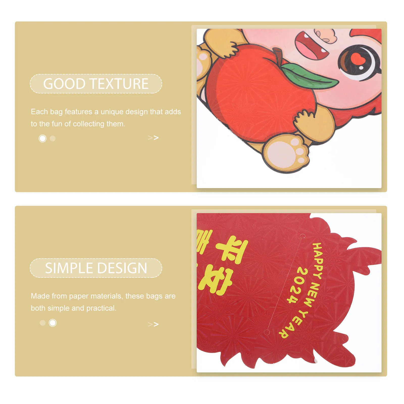 

30pcs Dragon Year Red Envelopes Lunar Festival Packets Chinese New Year Decor Elegant Design Lucky Money Envelope