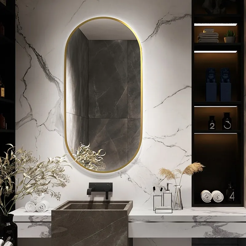 Bathroom Elegant desk mirror Wall Mirrors Irregular Elegant Wall Mirror Lights Large Full Length Hanging Miroir Mural Home Decor