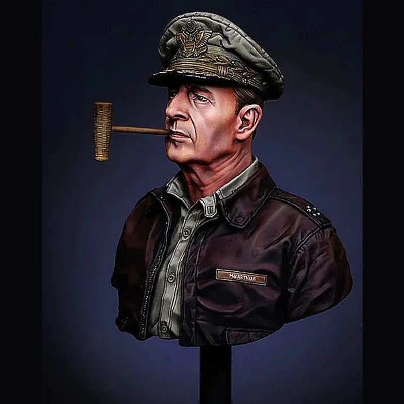 

1/10 Resin Model Figure General Mac'S Bust Gk Micro Miniature 3d Printed White Model Toy Unassembled And Unpainted Kit