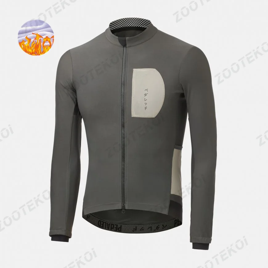 Pedaal Ed Winter Lange Mouwen Thermische Fleece Fietsen Kleding Mannen Outdoor Riding Mtb Ropa Ciclismo Racing Fiets Kleding