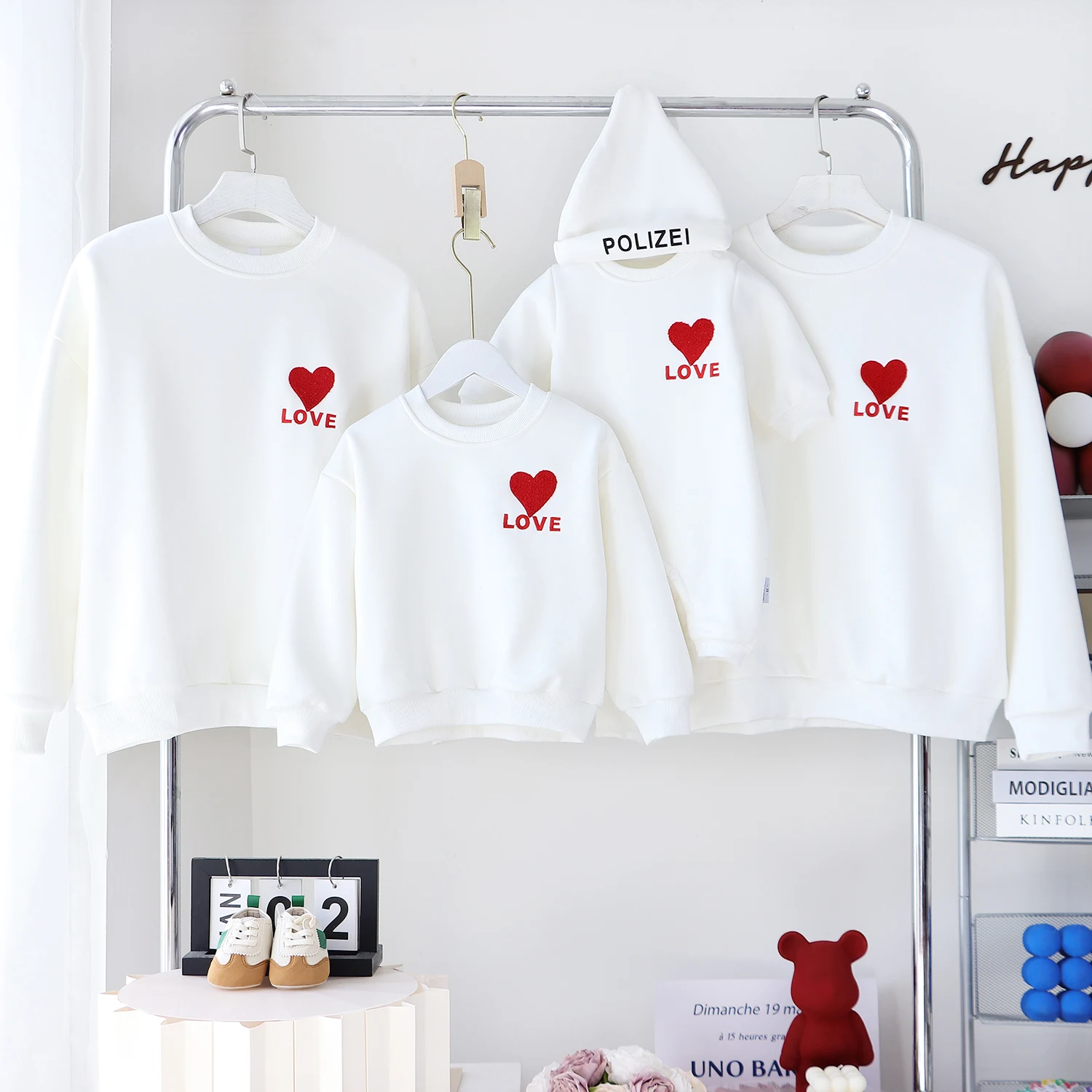 The Year of The Dragon High-end Parent-child Clothing Fall and Winter A Family of Three Mother and Daughter Love Printed Hoodie