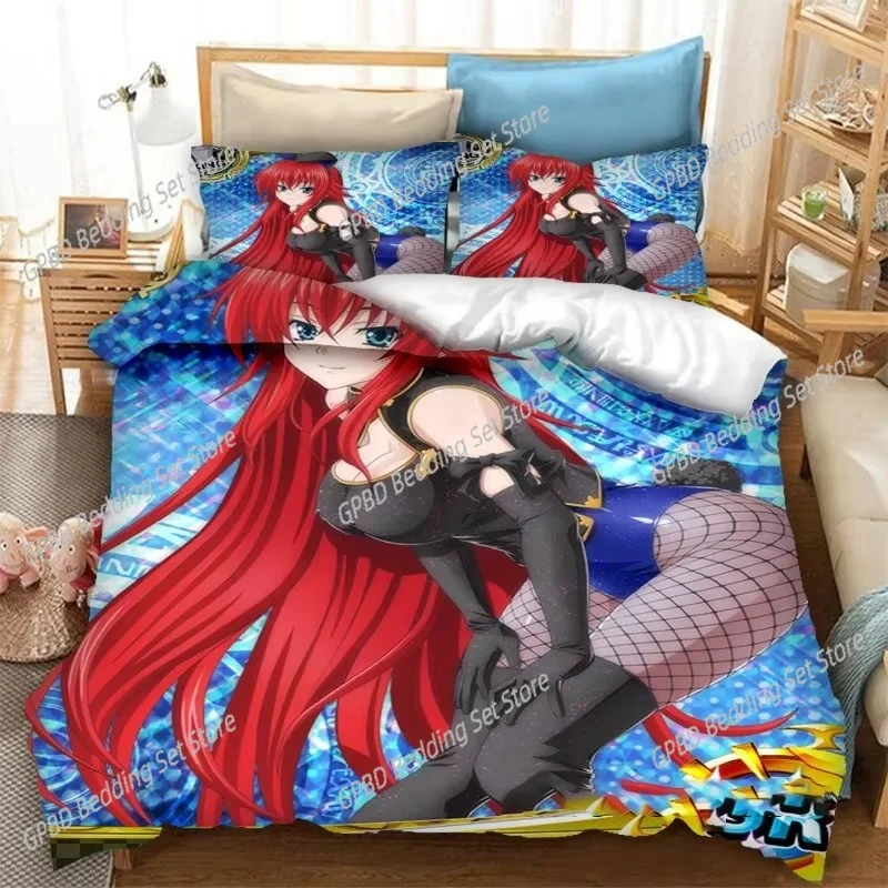 Anime High School DxD 3D Bedding Set Duvet Cover Pillowcases Single Twin Full Queen King Size Home Decor Quilt Boys Gift