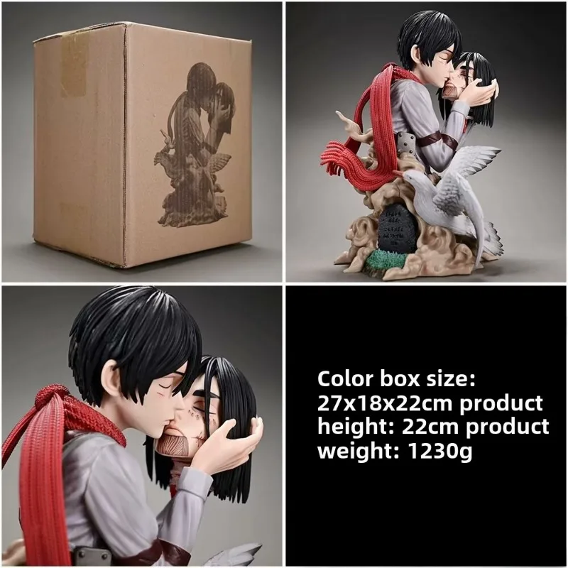 هجوم على تيتان ميكاسا أكرمان إرين جايجر عمل أرقام نموذج حلية شخصيات أنيمي البلاستيكية سطح المكتب زينة صناديق الهدايا