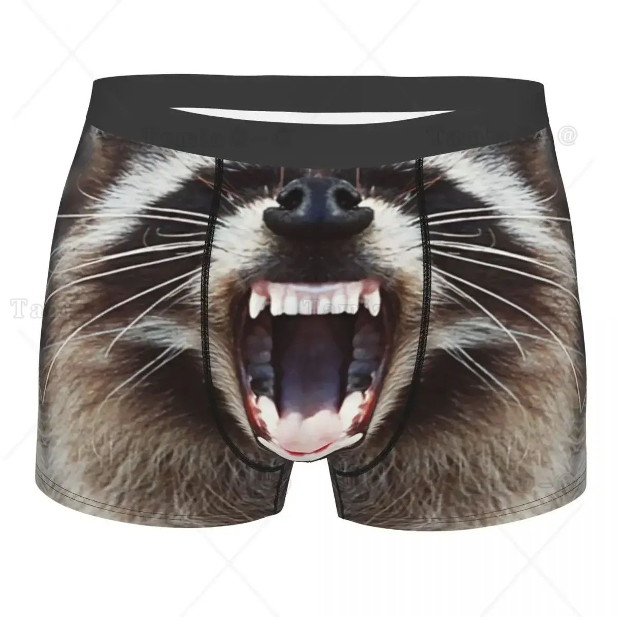 Custom Sexy Male Sexy Raccoon Snarling Underwear Trash Panda Racoon Boxer Briefs Stretch Shorts Panties Underpants