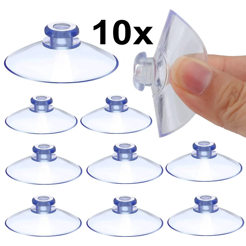 10Pcs/lot Transparent Sucker Hooks 2/3/4/5cm PVC Mushroom Head Suckers Cup Button Hooks for Home Kitchens Bathrooms Orgnization