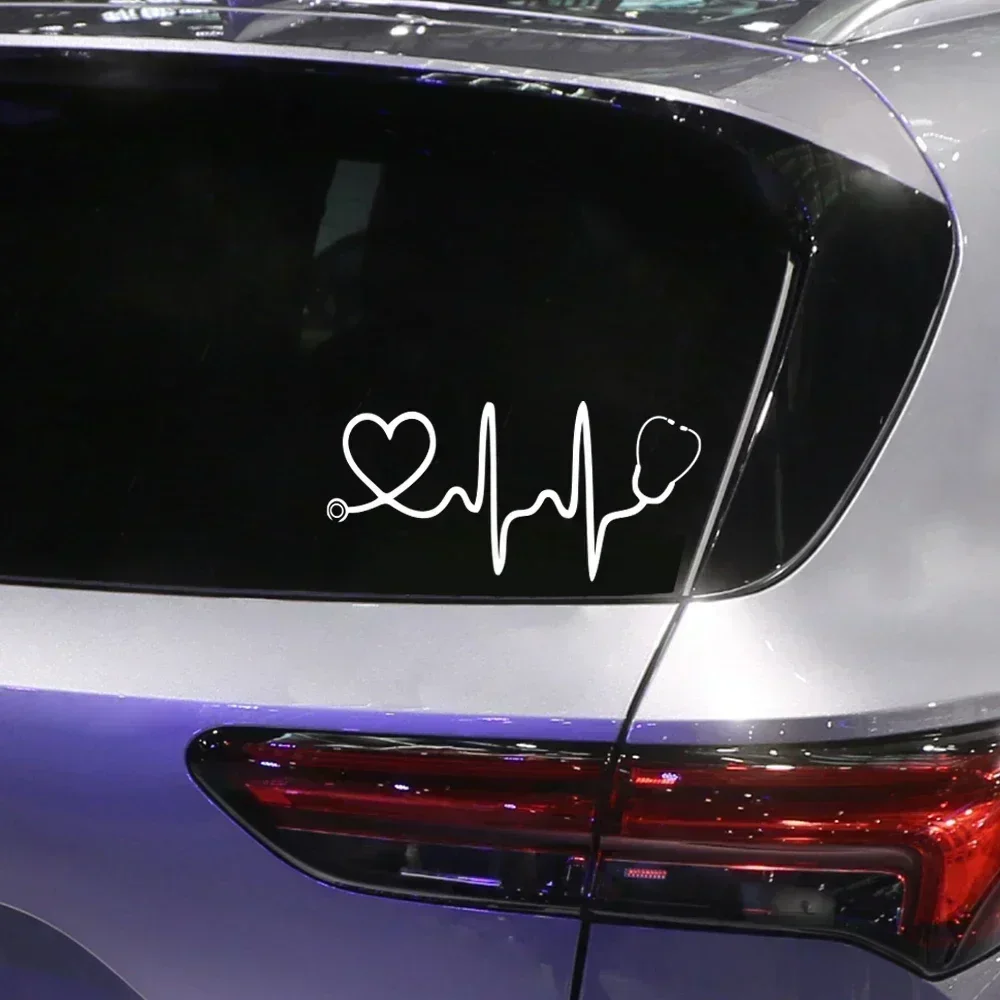 

Creative Heartbeat Car Sticker Stethoscope Shape Vinyl Decal Motorcycle Car Window Body Styling Decoration Sticker Accessories