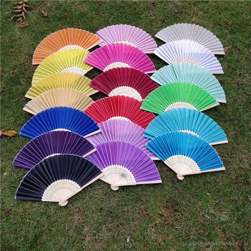 60 PCS Personalized Engraved Bamboo Folding Silk Hand Fan Customized Photo Printing Wedding Favor Birthday Baby Shower Gift