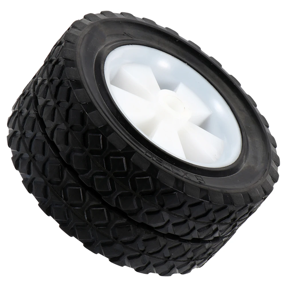 

2pcs 5 Inch Pattern Mute Rubber Casters for Lawn Mower Wheel Garden Machine Outdoor BBQ Rack Replacement Solid