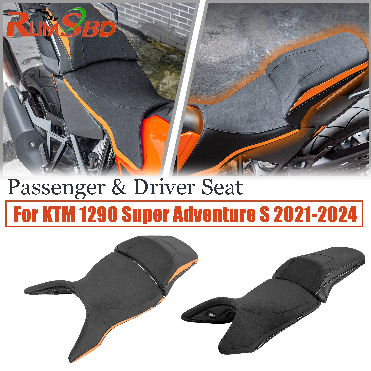 Motorcycle Passenger Driver Seat For KTM 1290 Super Adventure S 2021 2022 2023 2024 Front Rear Cushion Cover Pads Accessories