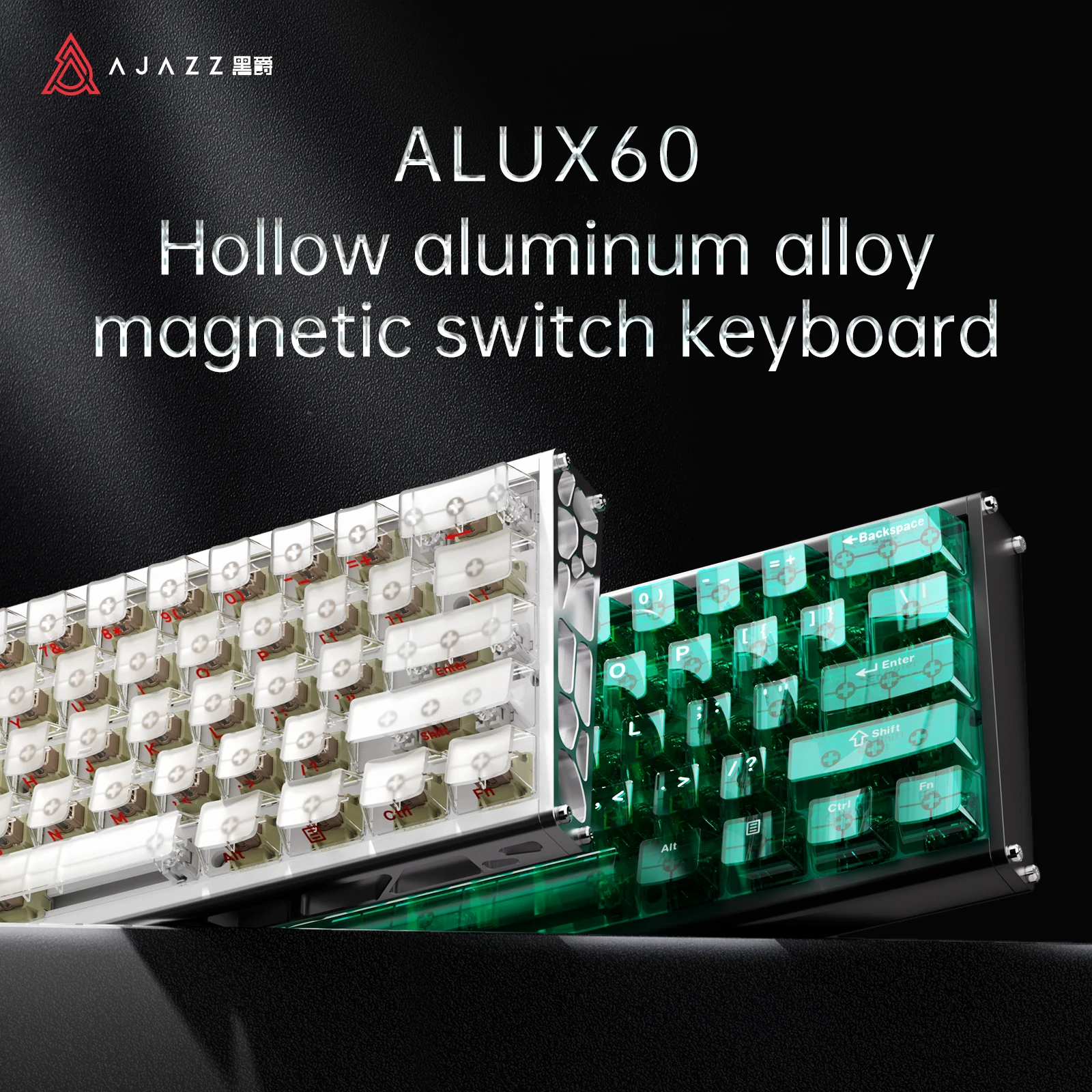 AJAZZ ALUX60 Rapid-Trigger Gaming-Tastatur mit Magnetischen Schaltern, Kabelgebundene Hall-Effekt-Tastatur, 8K Polling-Rate