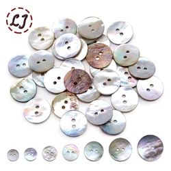 30pcs/lot of shell buttons, new colored pearl shells, circular 2-hole buttons, clothing sewing accessories DIY