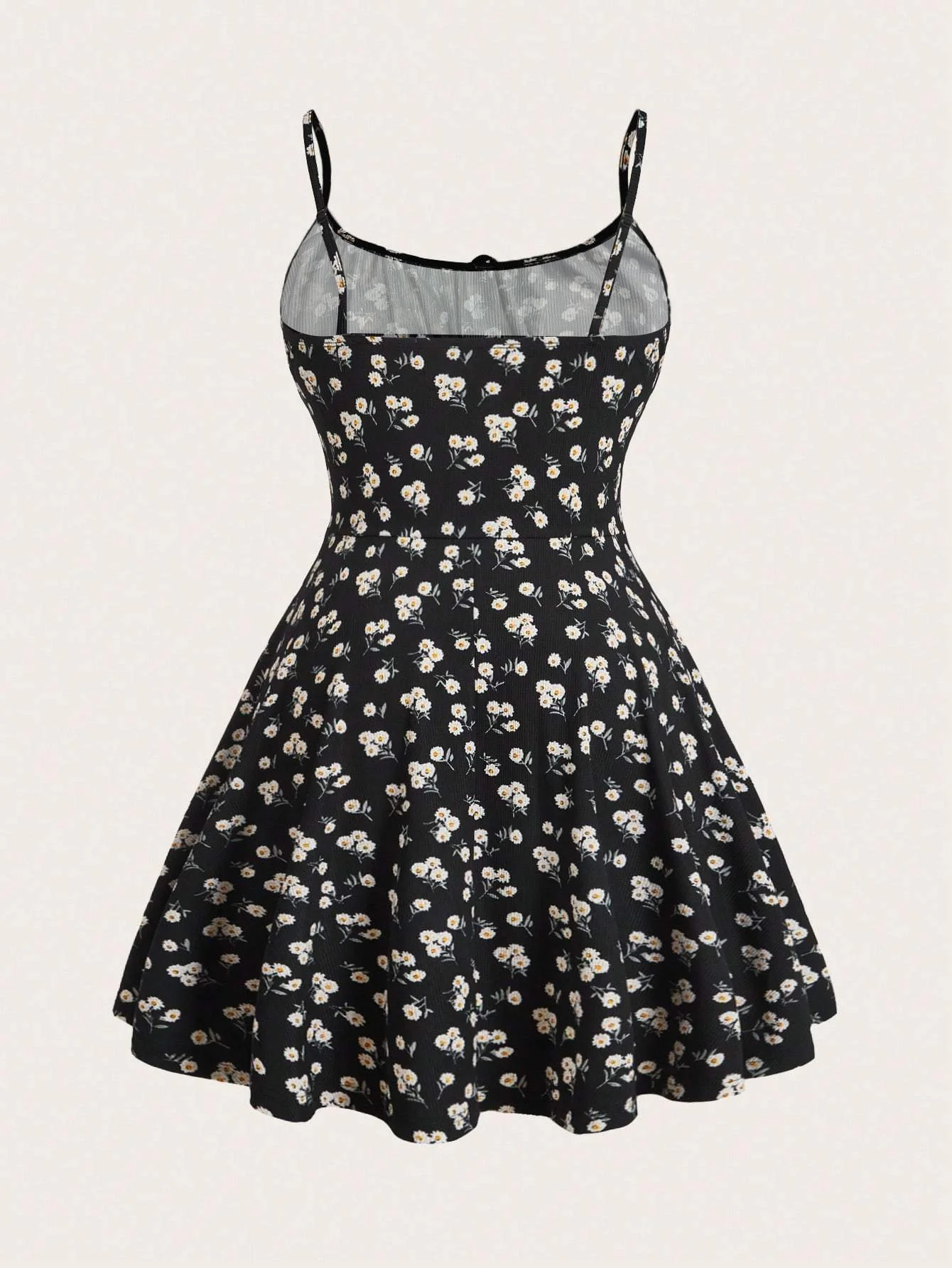 New fashionable floral elegant sleeveless spaghetti strap solid color suspender dress two-piece set