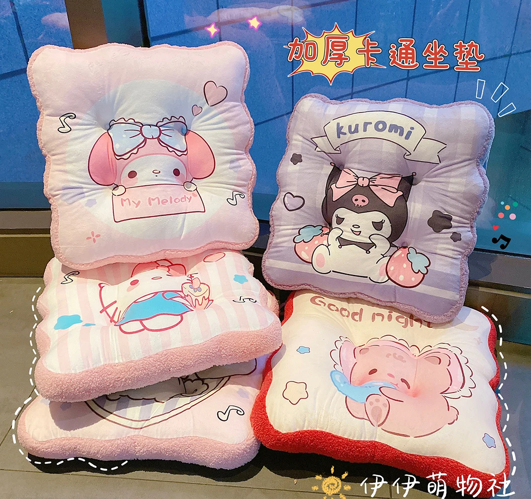 Sanrio Kuromi My Melody Seat Cushion Hello Kitty Cinnamoroll Comfortable Sitting Cushion Back Cushion For Chair Thickened Gift