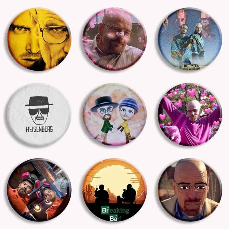 Classic TV Breaking Bad Button Pin Movie Letter Logo Tv Show Character Meme Brooch Badge Bag Accessories Fans Collect Gifts