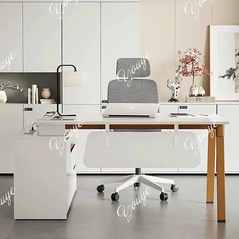 J Luxury White Office Desk Storage Bedroom Corner Home Computer Office Desk Study Coffee Drawers Mesa Ordenador Modern Furniture