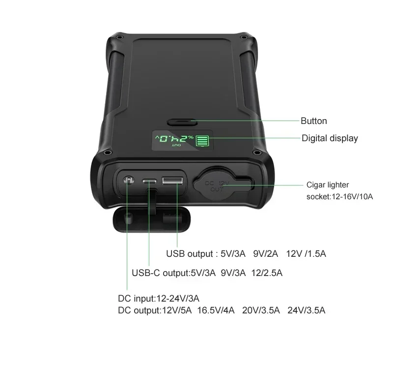 36000mah 12V CPAP Battery Bank Laptop Powerbank Fasting Charging Out Door Camping Power Bank IP66 50000mah Solar Panel Charhing