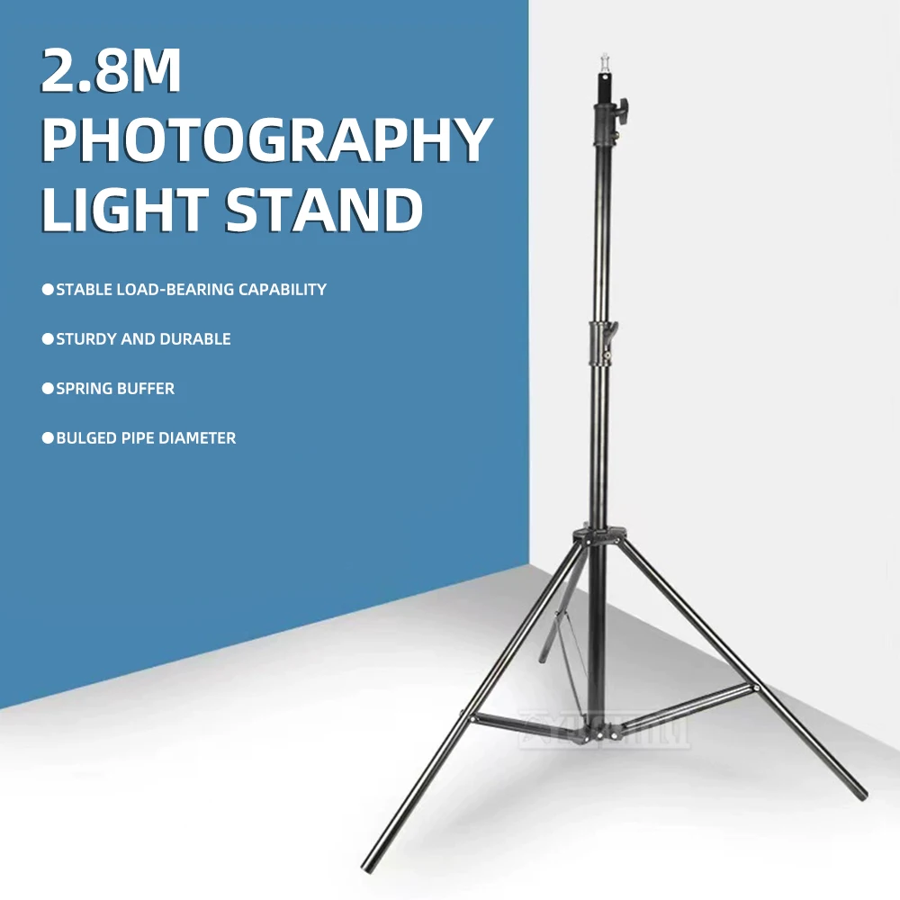 2.1m/2.8m Photography Fill Light Tripod with Thickened 1/4 Inch Interface Spring Shock Absorption Live Sunlight Lamp Stand