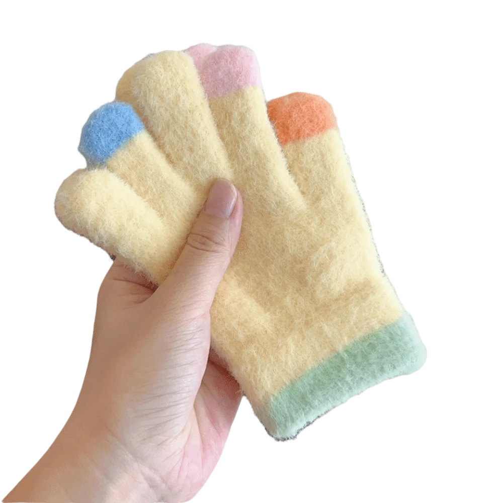 

Теплые детские зимние перчатки, морозостойкие ветрозащитные детские перчатки, утепленные эластичные вязаные перчатки для детей 4-10 лет, маленьких мальчиков и девочек