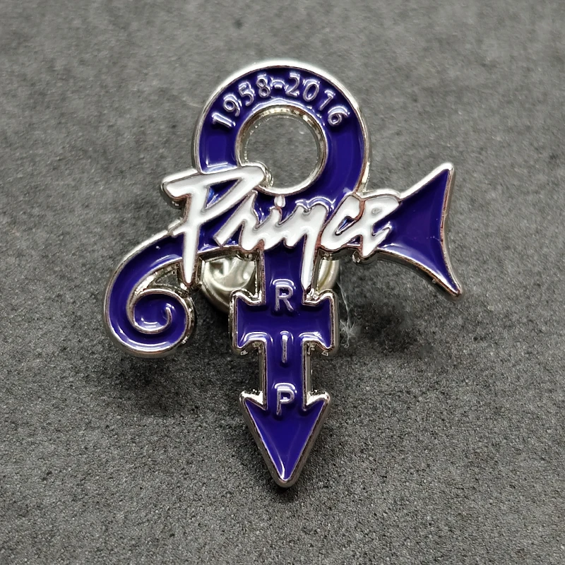 Pin esmaltado con símbolo de lluvia púrpura del Príncipe, insignias de banda de Rock, alfileres de solapa para mochilas, broches para ropa, accesorios de joyería de moda